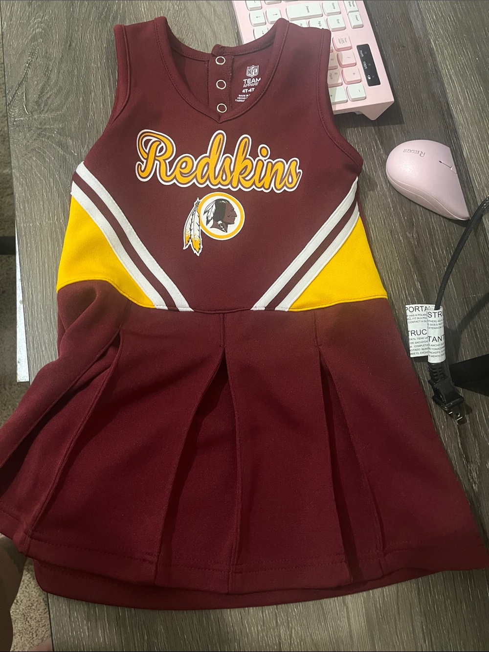 Team Apparel Burgundy and Gold Redskins Cheer Dress for Kids